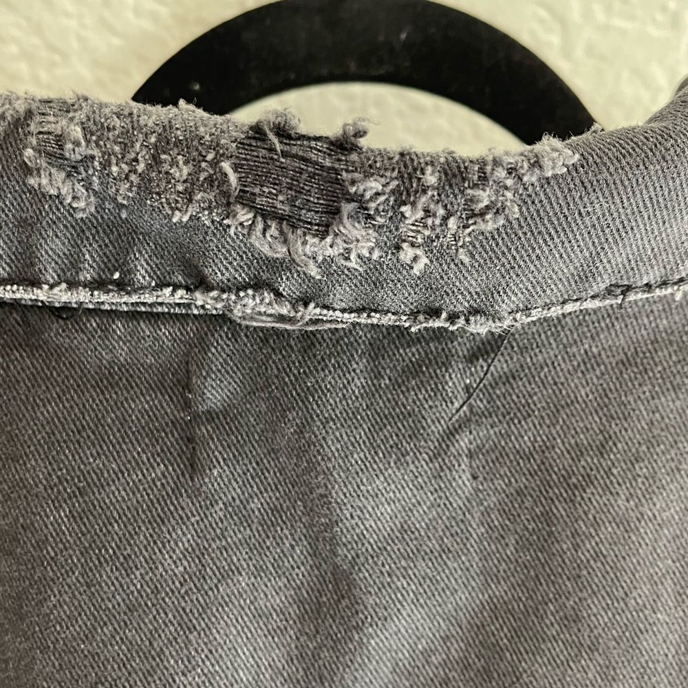 One Teaspoon Vespa Black Moto Biker Denim Jacket Distressed Washed black - Picture 8 of 11